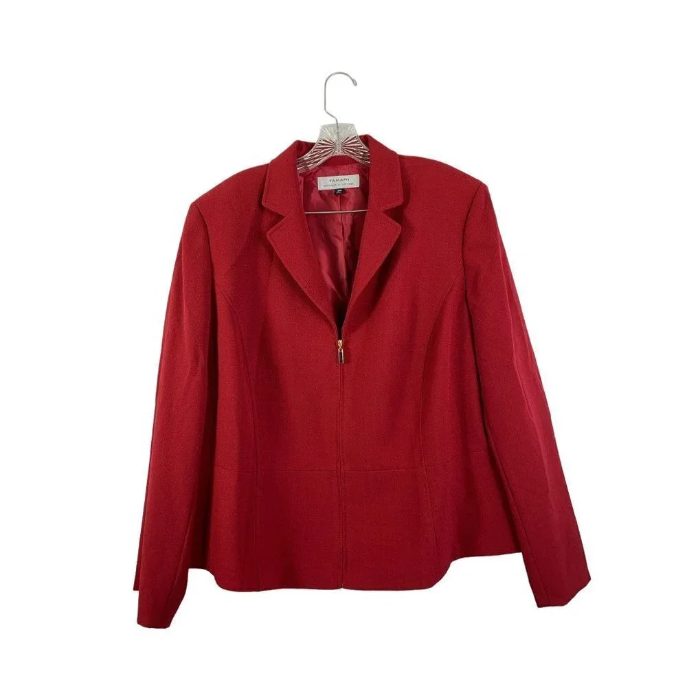 Tahari Arthur S. Levine Women's Ruby Red Jacket & Skirt Suit Set